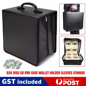 NEW 520 Disc CD DVD Case Wallet Holder Sleeves Storage Folder Album Carry Bag - Picture 1 of 14