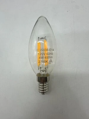 BLUESTARS E14 EURO BASE C35 4W LED BULB 40 WATT EQUIVALENT 2700K WARM WHITE 3PK - Image 1 of 4
