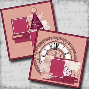 Feliz Año Nuevo - 2 páginas de libro de recortes prefabricadas - diseño EZ 5774 - Imagen 1 de 2