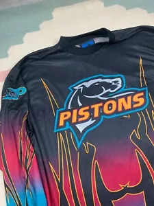 Maglia calcio vintage anni 90 Adidas Detroit Pistons LS portiere M fiamme stampa all over - Foto 1 di 10