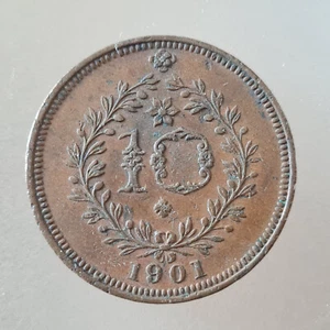 Moneda de cobre Portugal D. Carlos I Açores 1901 - Imagen 1 de 2