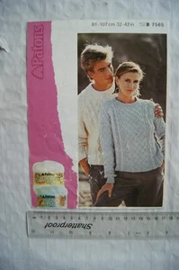 1984 Patons 7565 his & hers aran sweater, cotton top.soft,32-42 inch, 81-107 cm - Picture 1 of 1