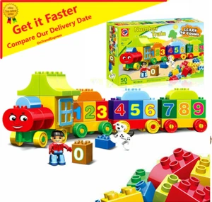Train Building Set Block Number Learn to Count 50 pcs Kids Toys NEW - Picture 1 of 9