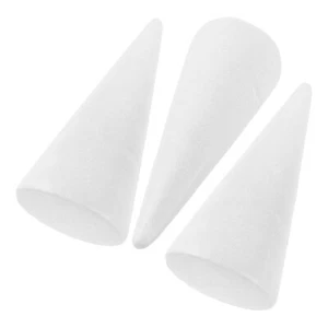 3pcs 30cm Polystyrene Foam Cones White Foam Cones for DIY Crafts - Picture 1 of 12