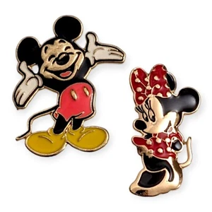 Mickey Mouse and Minnie Mouse Disney Pins: Gold Happy and Shy Couple - Picture 1 of 4