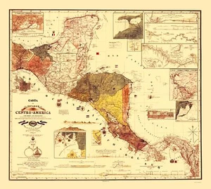 Historic Map - Honduras Guatemala Nicaragua - Dilbryado 1862 - 23 x 25.61 - Picture 1 of 20