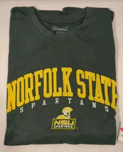 Norfolk State Spartans Short Sleeve Shirt - Size Large - Green - Picture 1 of 6