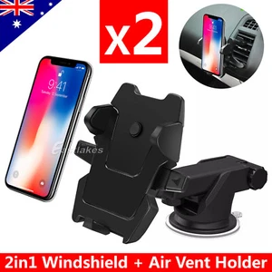 2x 360 Car Phone Holder Universal Windscreen Suction Mount Stand GPS Cradle AU - Picture 1 of 12