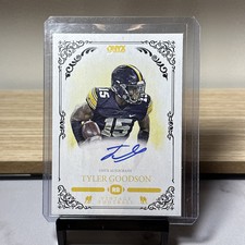TYLER GOODSON 2022 ONYX VINTAGE FOOTBALL SIGNATURES BLUE INK AUTO 