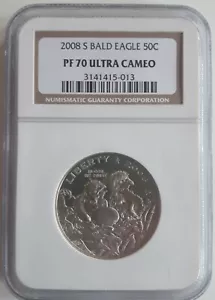 2008-S 50c Silver Bald Eagle NGC PF70 Ultra Cameo - Picture 1 of 1