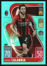 2021-22 T Chrome Match Attax UEFA C.L. Aqua Refractors #121 Davide Calabria /150