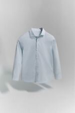 ZARA Kids Premium Striped Italian Collar Dress Shirt For Boys
