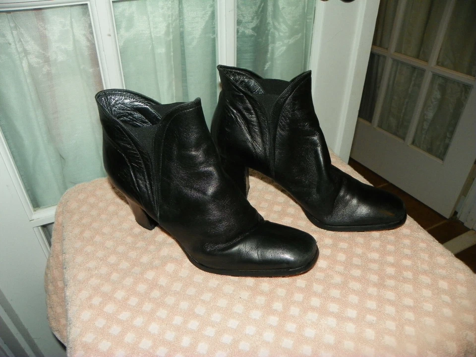 FILIPPO RAPHAEL черный мягкой кожи пятки ботинок женщин 39,5 Италии - Изображение 1 из 4