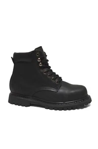 Herren Arbeitsstiefel schwarz 6" einfache Zehensohle Leder REDHAWK 610 Größe 5-12 (D, M) - Bild 1 von 4