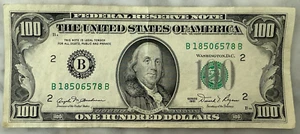 Rare Uncirculated Series 1981 $100 bill District #2 New York - Picture 1 of 2