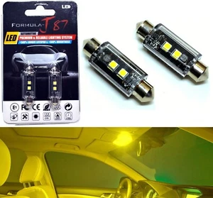 LED Light Canbus Error Free 212-2 5W Yellow Two Bulb Interior Dome Festoon Lamp - Picture 1 of 12