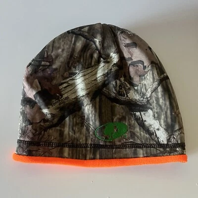 Mossy Oak Men’s Camo/Orange Fleece Lining Hunting Beanie OS - Image 1 of 4