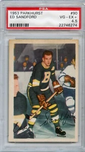 1953 Parkhurst Ed Sandford Boston Bruins #90 🚀⚾️ PSA Graded 4.5 - Bild 1 von 2