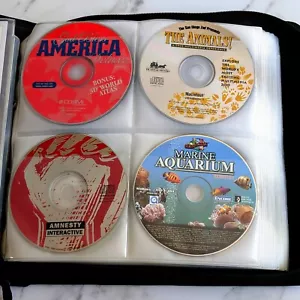 Lot 72 PC Macintosh CD-ROM Educational Fun Games Clip Art Encyclopedia Binder - Picture 1 of 21
