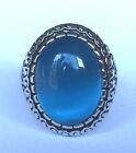 316 L stainless steel blue butterfly cat eye  gemstone ring  size  7 , 9-12