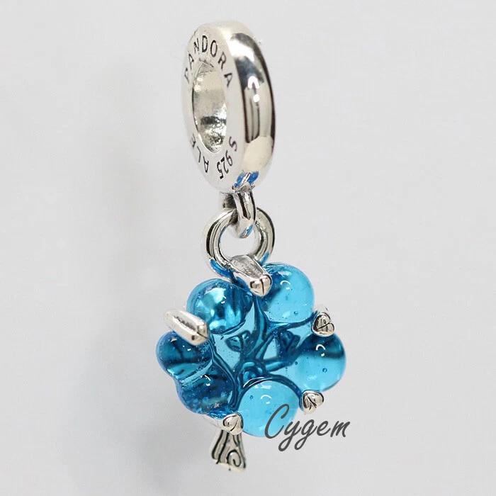 Authentic Pandora Charm Murano Glass Family Tree 792614C01 W Suede Pouch