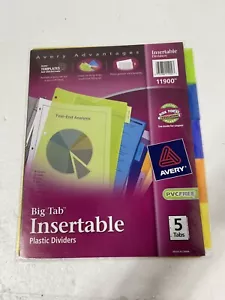 Avery Insertable Big Tab Plastic Dividers 5-Tab Letter 11900 - Picture 1 of 2