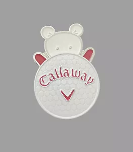 Callaway Golf Ball Marker with Bear Magnetic Hat Clip White Red - Picture 1 of 3