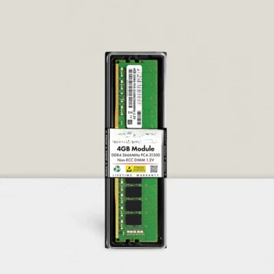 4GB DDR4 2666MHz UDIMM PC4-21300 CL19 Non-ECC Desktop RAM Memory Module - Image 1 of 4