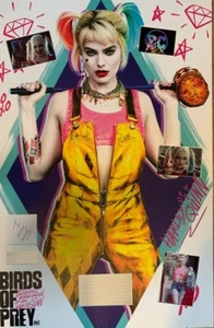 BIRDS OF PREY, HARLEY QUINN, MARGOT ROBBIE Film hand signed mounted frame NEW - Picture 1 of 3