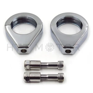 Turn Signal Indicator Relocation Fork Clamp Kit For Harley Softail 41Mm Chrome - Bild 1 von 7