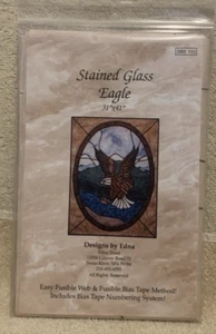 2000 Designs By Edna STAINED GLASS EAGLE Wall Quilt Craft Pattern 31x41 - NEW - Picture 1 of 2