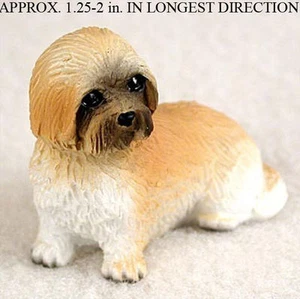 Mini Estatuilla Lhasa Apso Pintada a Mano Marrón Corte de Cachorro - Imagen 1 de 1