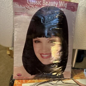 Peluca negra de belleza clásica Fun World para mujer - Imagen 1 de 2