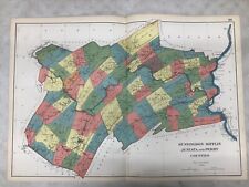 1901 Colored Map Of Huntingdon, Mifflin, Juniata & Perry Counties, PA 19 x 27”