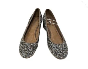 NUEVO CON ETIQUETAS Zapatos de salón para mujer talla 6 OLD NAVY plateados brillantes de tacón bloque ~ - Imagen 1 de 6
