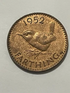 👀GREAT BRITAIN 1952 FARTHING COIN HIGH GRADE KGVI ANTIQUE 👀 - Picture 1 of 2