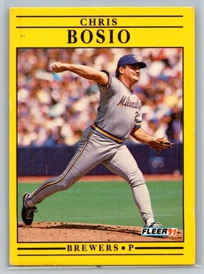1991 Fleer Chris Bosio Milwaukee Brewers #576 - Image 1 of 2