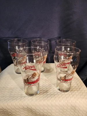 Vintage Coca- Cola Christmas Santa Claus glass Set of 5 - Image 1 of 4