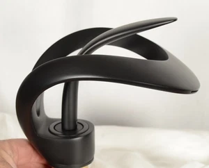 Lovedima Elegant Waterfall Single Handle 1-Hole Bathroom Vessel Faucet BLACK - Picture 1 of 8