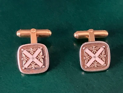 Gemelli Ordine Merito Repubblica Italiana OMRI argento dorato 925 vermeil smalto - Immagine 1 di 3