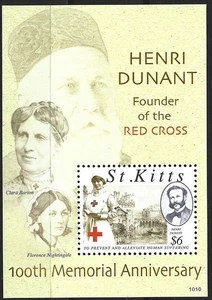 St. Kitts - 100. Todestag von Henri Dunant Block 97 postfrisch 2010 Mi. 1134 - Picture 1 of 1