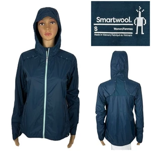 Smartwool Womens Small Blue Merino Sport Ultra Light Hoodie Jacket Full Zip EUC - Picture 1 of 10