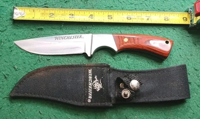 Cuchillo de caza de hoja fija WINCHESTER 4", con funda de nailon negro, para China Foto 1 de 4