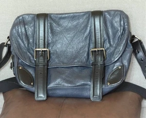Chloe Men's Navy Black Quilted Leather Shoulder Bag Crossbody Used - Picture 1 of 24