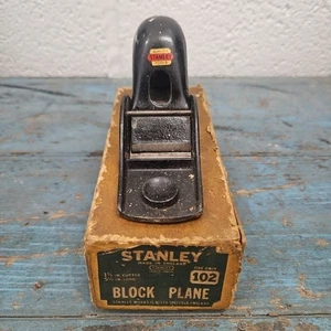 Avión bloque vintage Stanley nº 102 con regla y nivel de hierro - Imagen 1 de 6