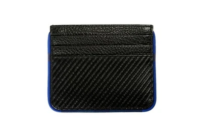 Burberry Unisex"Tall Sandon" Black Texture Leather Logo Credit Card Case - Image 1 of 3