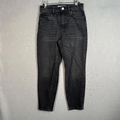 Pantalones de mezclilla ajustados de mezcla de algodón negros cintura alta talla 4 de Mango para mujer Foto 1 de 4