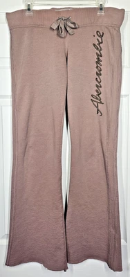 Vtg Y2K Abercrombie & Fitch Womens M Faded Low Rise Flared Sweatpants Spell Out - Image 1 of 4