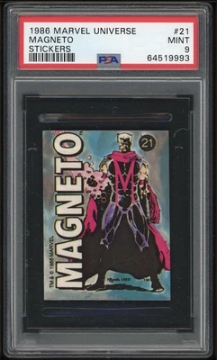 1986 Marvel Universe MAGNETO PSA 9 Stickers MINT #21 - Image 1 of 2
