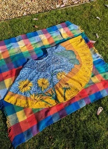Falda Círculo Completo Girasol Boho Vintage Años 00 Estilo Vincent Van Gogh Reino Unido 12 DIMRI - Imagen 1 de 17